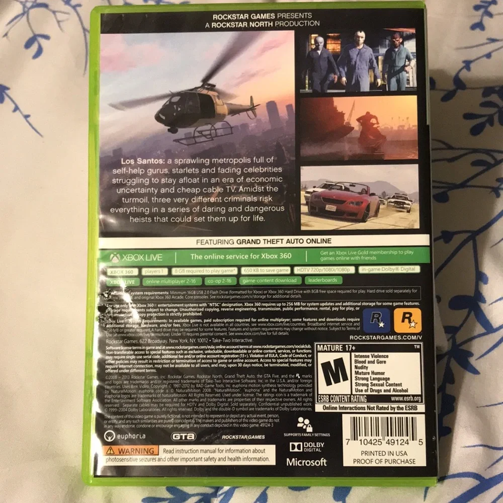 XBOX 360 GRAND THEFT AUTO FIVE V